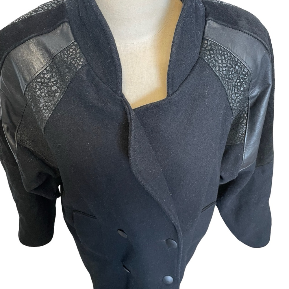 Trendz vintage wool and leather coat